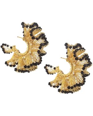 Lavish by Tricia Milaneze Rio Hoops Handmade Crochet Earrings - Metallic