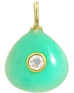 KAMARIA Chrysoprase Gemstone Pendant With Topaz - Green