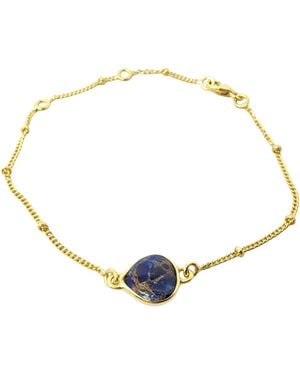 Harfi Vermeil Plated Adjustable Sapphire September Birthstone Crystal Bracelet - Blue