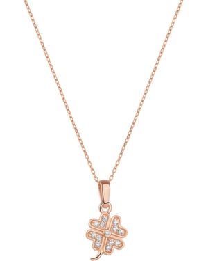 Spero London Four Leaf Clover Sterling Necklace - Metallic