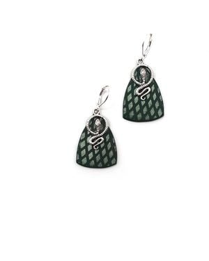 Babaloo Viper Snake Earrings - Green