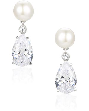 Santinni Highgrove Freshwater Pearl & Crystal Drop Earrings - Metallic