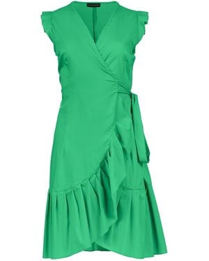 Conquista Sleeveless Ruffled Wrap Dress - Green