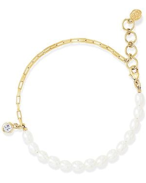 Dower & Hall Luna Pearl & Topaz Charm Bracelet - White