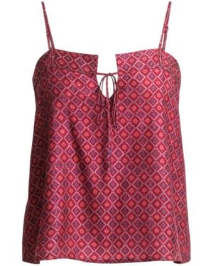 Stovaria Handmade Slub Silk Camisole - Red