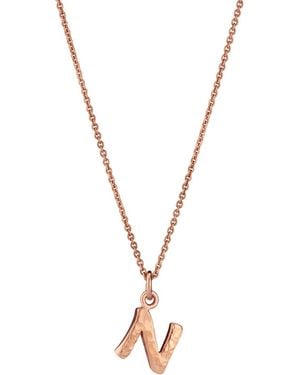 Posh Totty Designs Rose Gold Plated Textured Initial Letter Necklace - Metallic