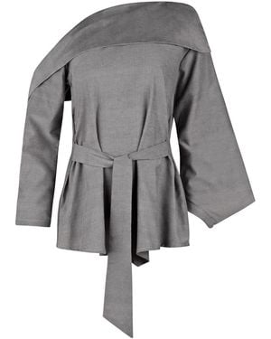 Boutique Kaotique Indonesian Off The Shoulder Top - Grey