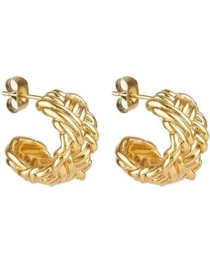 Ballinger Jewellery Herringbone Chunky Everyday Hoops - Metallic