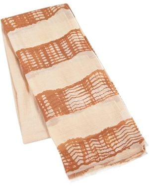 Heritagemoda Neutrals Handwoven Silk Cotton Scarf - Brown