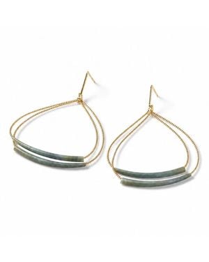 Adha Zelma Shoal Dentalium Shell Statement Earrings - Metallic