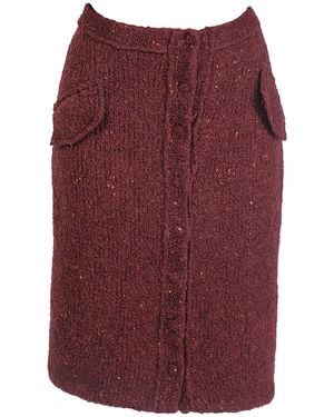 Maison Bogomil Knit Pencil Skirt - Red