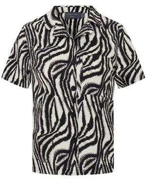Exquise Regular Zebra Print Cotton Adelaide Shirt - Black