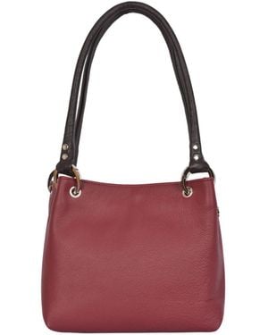 Owen Barry Shoulder Bag Malbec Pepsi Leather - Red
