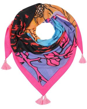 Mercy Delta Cashmere Square Fragmented Landscape - Pink