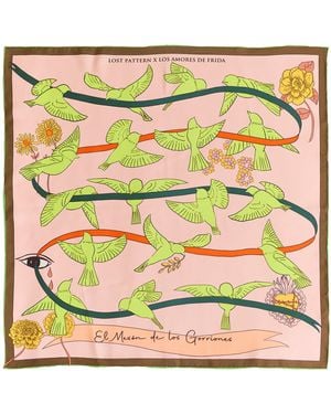 Lost Pattern Frida X Lost Pattern House Of Frida Silk Bandana Scarf - Green
