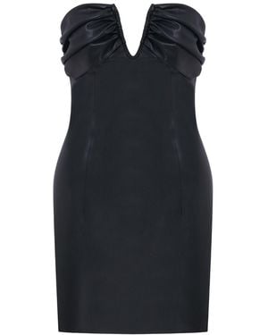 NAZLI CEREN Miora Mini Leather Dress - Black