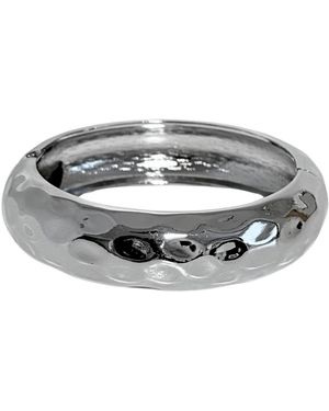 Nazzar Chunky Hammered Cuff Bangle - Metallic