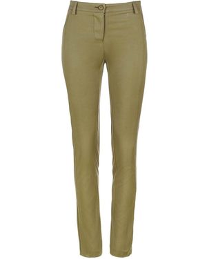 Conquista ' Fitted Full Length Trousers - Green