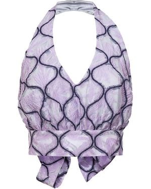 Andreeva Lavender Cross-front Top - Purple
