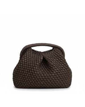 Springmoonatelier Handmade Straw Top-Handle Bag – - Brown