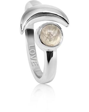 The Jewellery Store London Adjustable June Love Birthstone Ring - Metallic