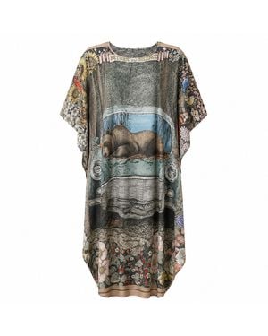 Wenzi Double-Sided Mulberry Silk Kaftan - Grey