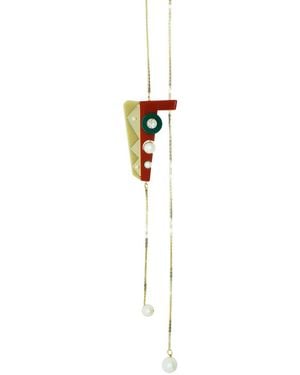 Gissa Bicalho Neutrals Handmade Acrylic Necklace Inti Kahki - White