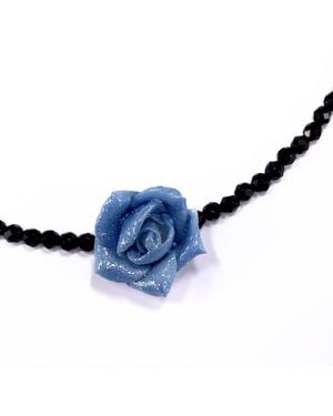 Mineralgems•Studio Onyx Choker With Rose - Metallic