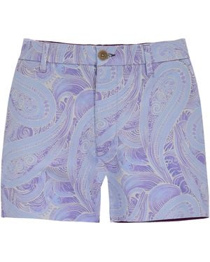 lords of harlech Clyde Marakesh Paisley Helio Flat Front Short - Blue