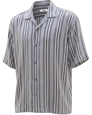 ORIGIN OF HEARTS Nima Striped Cotton Resort Shirt - Grey