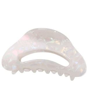 Gold Trip Pearlescent Snow Claw Clip - White