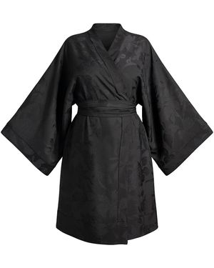Janara Jones Jacquard Sarah Kimono Mini Dress - Black