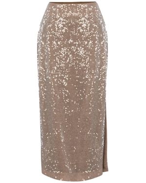 Elsava Lume Sequin Skirt - Brown