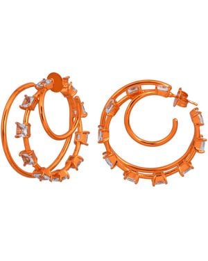 Lavani Jewels Motoko Triple Hoops - Orange