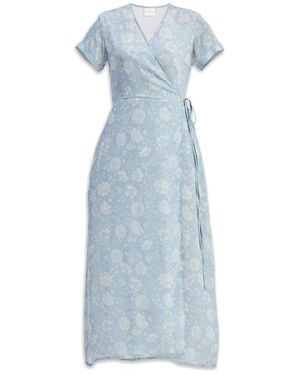 REISTOR Maxi Wrap Dress - Blue