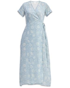 REISTOR Maxi Wrap Dress - Blue