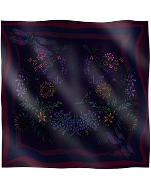 Natalia Petruch Mountain Flowers Silk Handkerchief - Blue