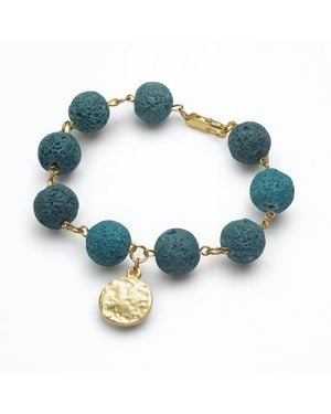 By Virgo Aurelia Lava Stone Beaded Bracelet - Blue