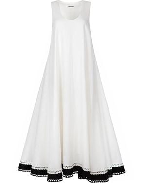 Langner And Embroidered Lace Linen Maxi Dress - White