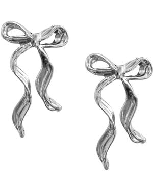 Maison De Gala Ribbon Bow Drop Earrings - Metallic