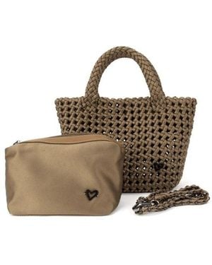 Prenelove Cambridge Small Woven Hand-Knotted Tote - Brown