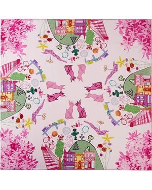 Soft Strokes Silk Montreal Pure Silk Large Square Scarf - Purple