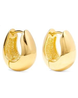 Nazzar Puffy Dome Hoop Earrings - Metallic