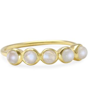 Isla Silver Harmonic Dainty Moonstone Ring - Metallic