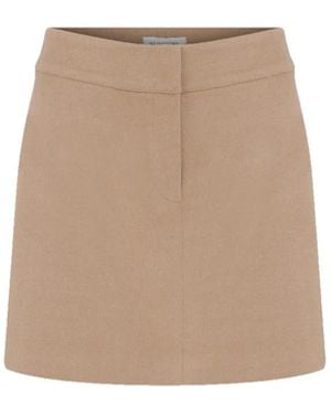 NAZLI CEREN Neutrals Marde Wool Mini Skirt - Natural