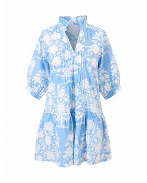 Pick Happy Chloe Mini Dress With Pintuck Tree Babyblue