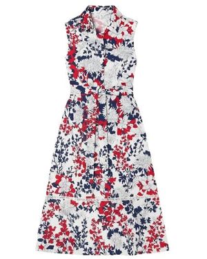 Conquista Floral Print Dress With Belt - White