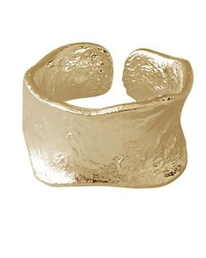 Janus Edinburgh Vermeil Paria Achmelvich Brush Stroke Textured Chunky Open Ring - Metallic