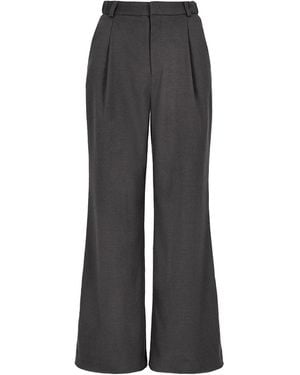 Mandragora Woollen Trousers With Straight Legs And Pleats - Black