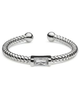 Shabella Nyc Rectangle Adjustable Ring - White